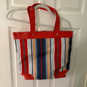 Lancôme Striped Canvas Tote Bag
